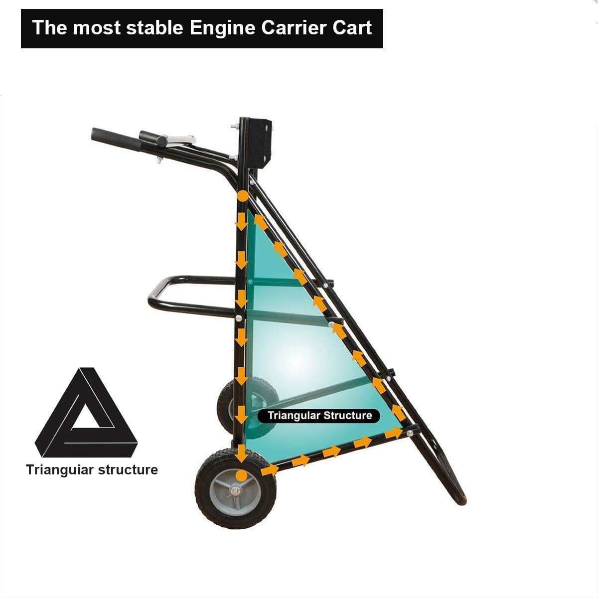 LEADALLWAY Outboard Boat Motor Stand Display Carrier Cart (Black u Type) : Sports & Outdoors