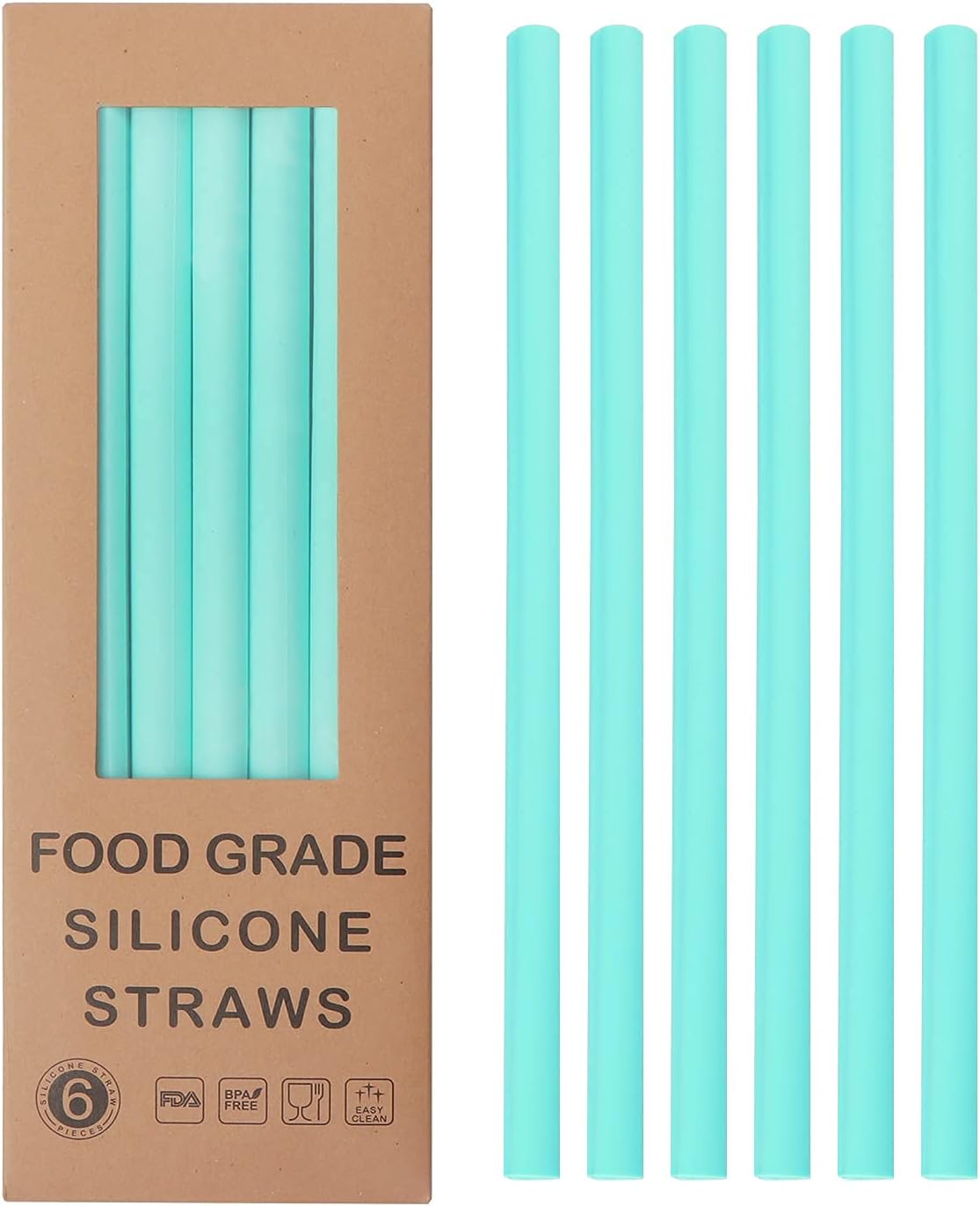 Reusable Silicone Straws-Premium Food Grade Drinking Straw, BPA Free, Snap Straw-Openable Design, Easy to Clean, Hot and Cold Compatible (Blue)