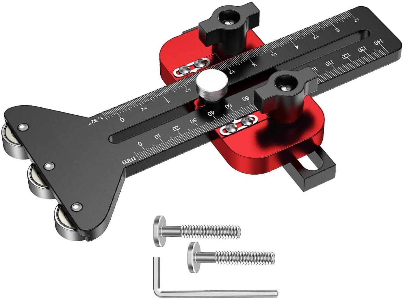 Thin Crack Table Saw Jig Efficient Adjusts Cutting Guide for Woodworker, with 3 Pulleys for Accurate Cutting, 3/8x3/4in U Slot Table Saw Fixture for Band Saws, Aluminum Alloy