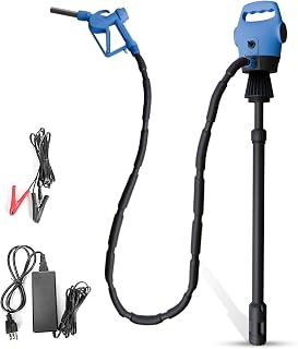 Electric Drum Barrel Pump with 120V AC/12V DC Power,55 Gallon Drum Pump with Built-in 2-Inch Bung Adapter, 5 Gallons Per Minute Flow Rate, for DEF, Diesel, Water, Antifreeze