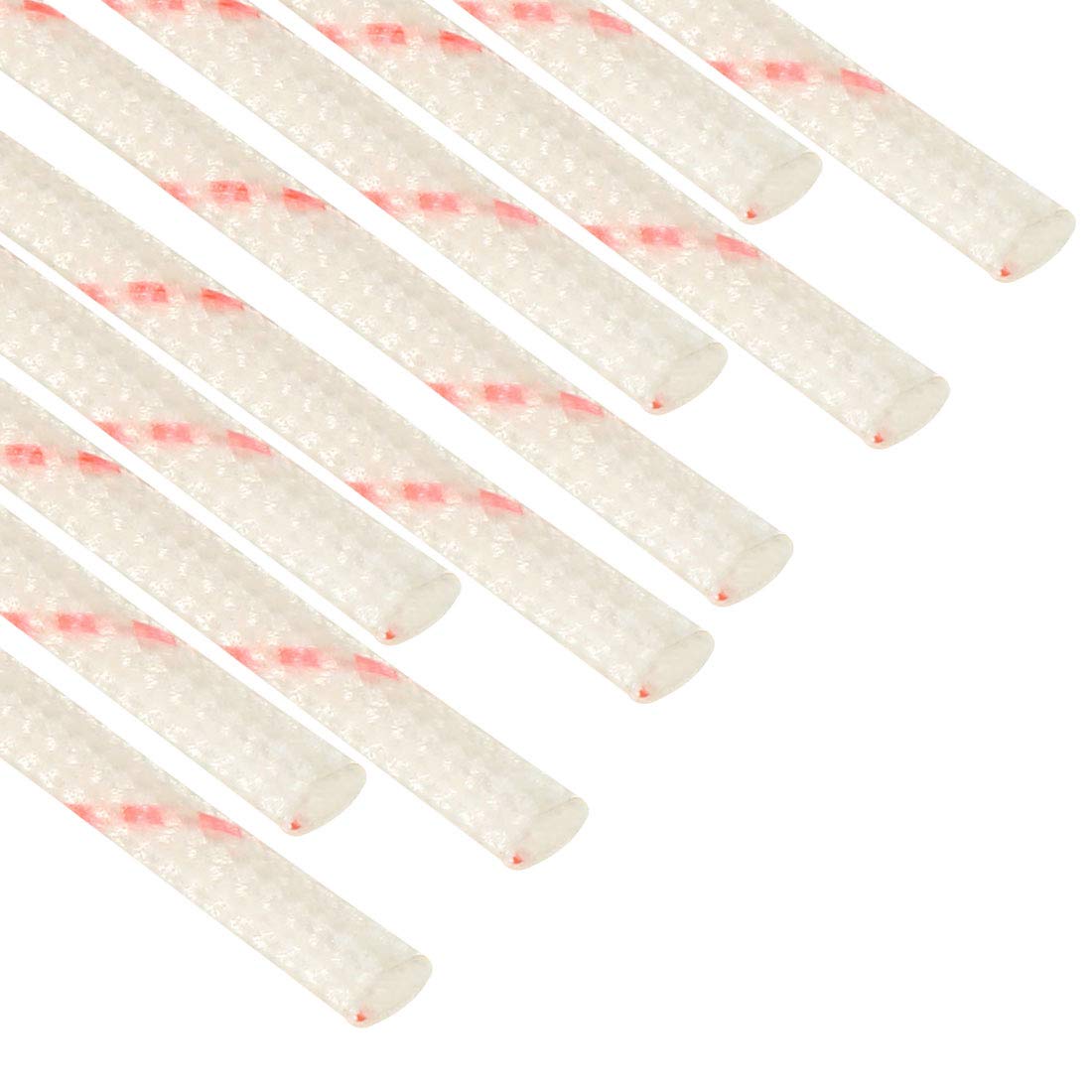 uxcell 10pcs Fiberglass Heat Shield Sleeve 1mm(1/16-inch) ID x 2.99ft Adjustable High Temp Shield Sleeving Pipe