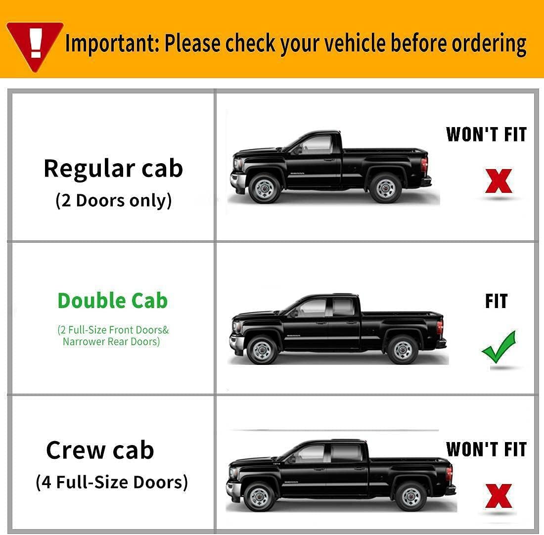 Compatible with Double Cab 6" Running Boards Nerf Bars Side Steps E03SS0113