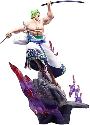 Miniatura 1 de ZAAHH Roronoa Zoro - Figura de una pieza de anime de reducción de alto grado de PVC, colección de materiales de protección ambiental, adornos de