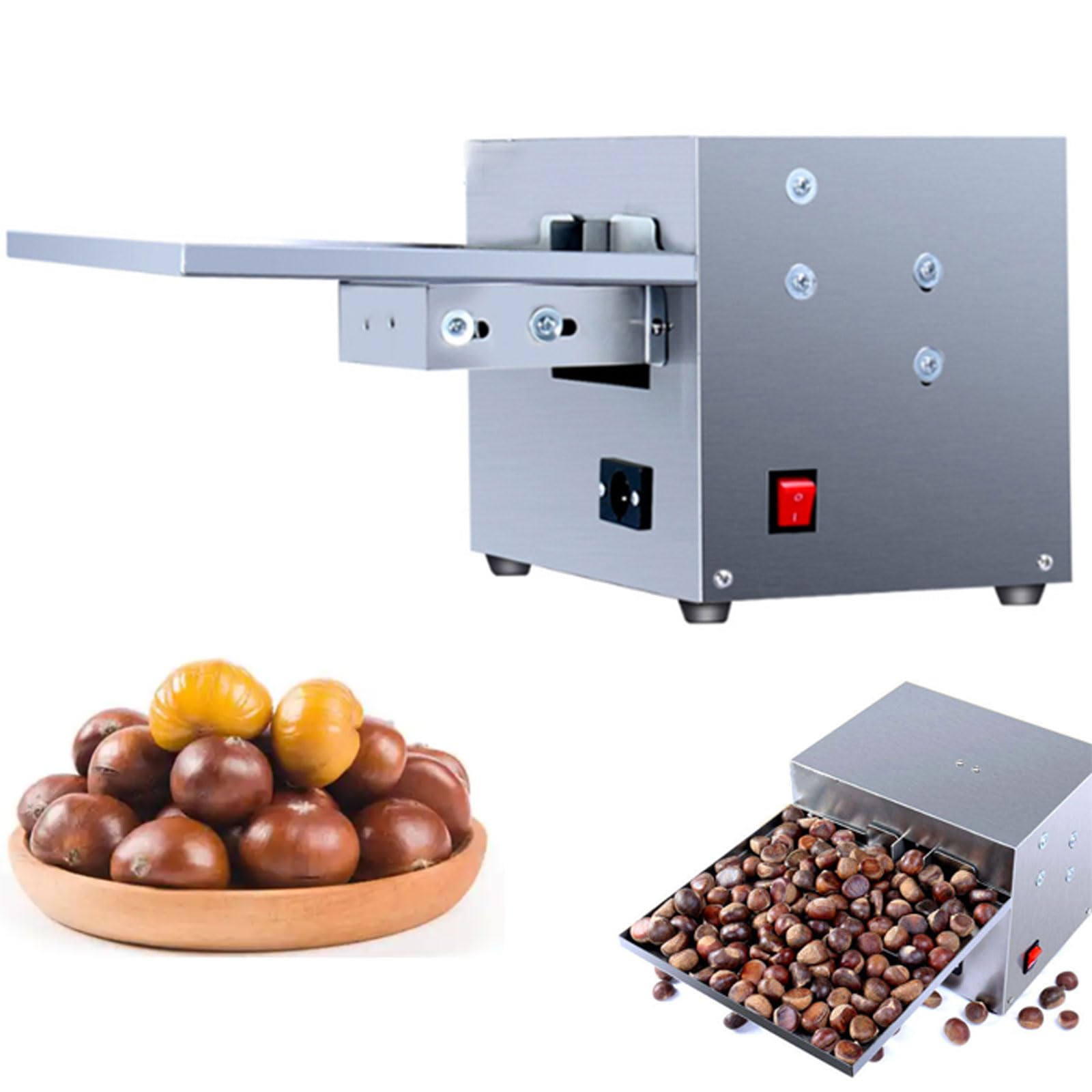 Półautomatyczna maszyna do grawerowania kasztanów, 15-25 kg/h elektryczny otwieracz do puszek, regulowana głębokość otwarcia 0,5 do 2,5 mm, do piekarni, supermarketów, domów