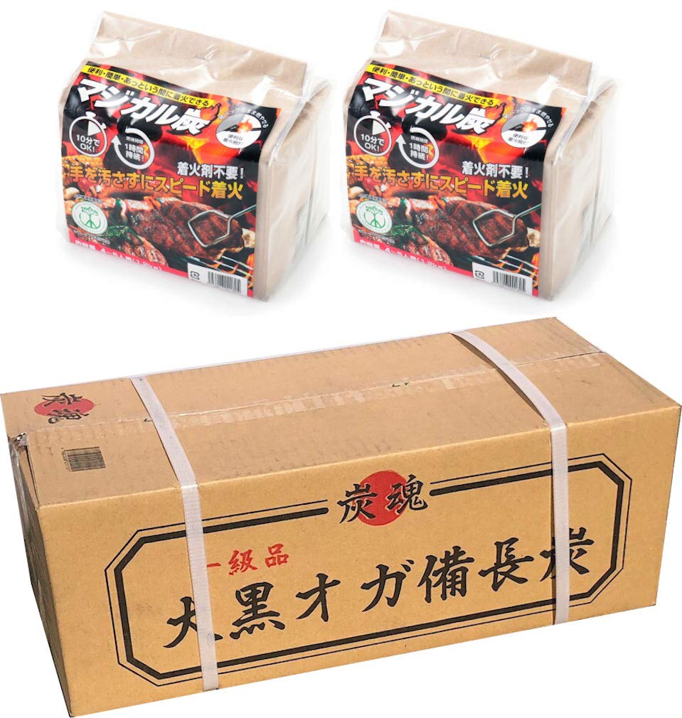 Amazon.co.jp: 大黒オガ備長炭10kg 1箱 マジカル炭1.2kg 2個入 お得な