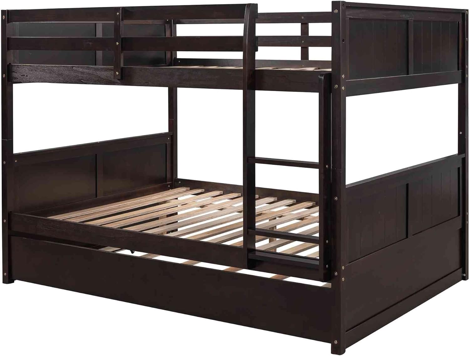 Buy Tulib Full Over Full Bunk Bed with Twin Size Trundle, Solid Wood