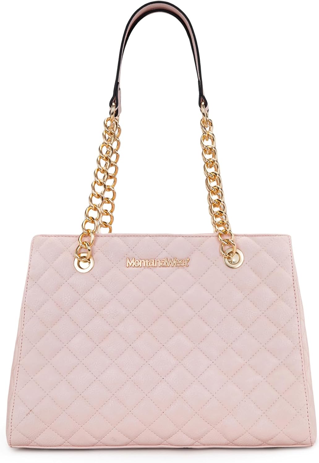 Montana West MEDIUM Tote Bag for Women Quilted Chain Handbags Shoulder Purse - Image 3