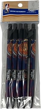 Pro Specialties Group NBA Cleveland Cavaliers 5-Pack Retractable Click Pens- Great Stocking Suffers and Party Favors