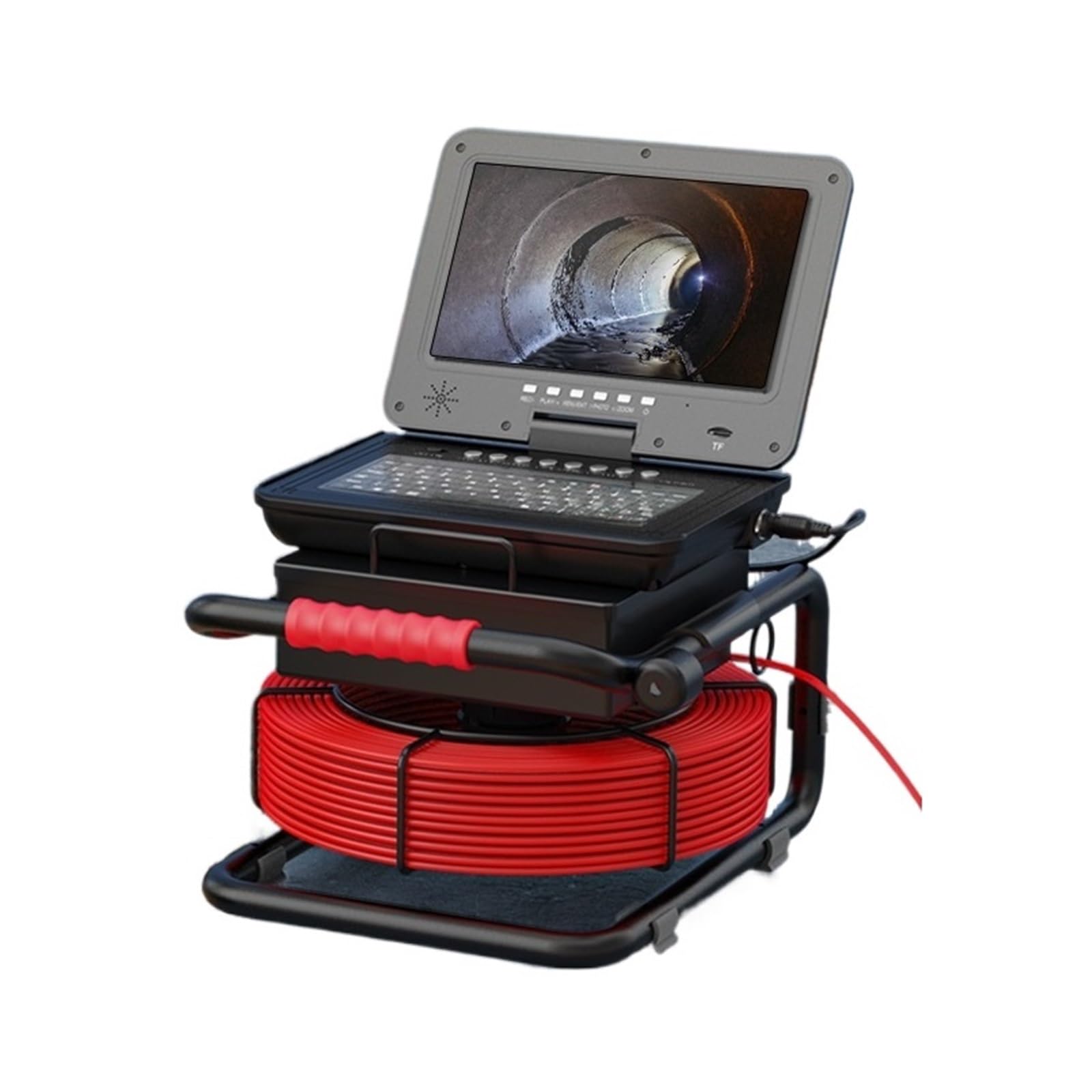 Kamera Inspekcyjna Do Rur Kanalizacyjnych DVR Z Lokalizatorem 512HZ 10" IPS 1080P Licznik Metrów Boroskop 5X Powiększenie Obrazu Endoskop 5MM Kabel Dobra Jakość Obrazu(10m,With 512HZ Locator)