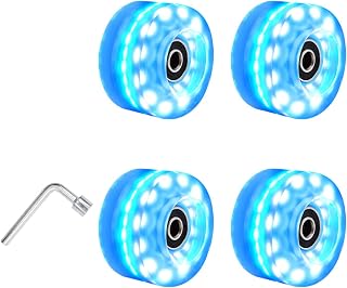 TIYGHI Skates wheels 4pcs Roller Skate Flashing Wheel Light Up Wheels High-speed 608RS Bearing Wheel For Roller Skates Skateboards Accessories (Color : Blue)