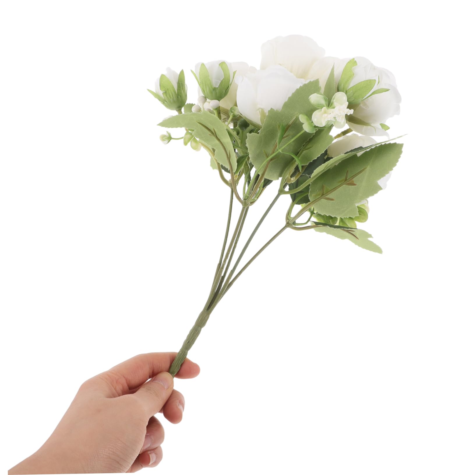 Zerodeko Bouquet di Peonie Finte Steli 10 Pezzi in Seta Bianca | Decorazioni Domestiche, Prop per Matrimoni, Composizioni Floreali per Camere e Farmhouse