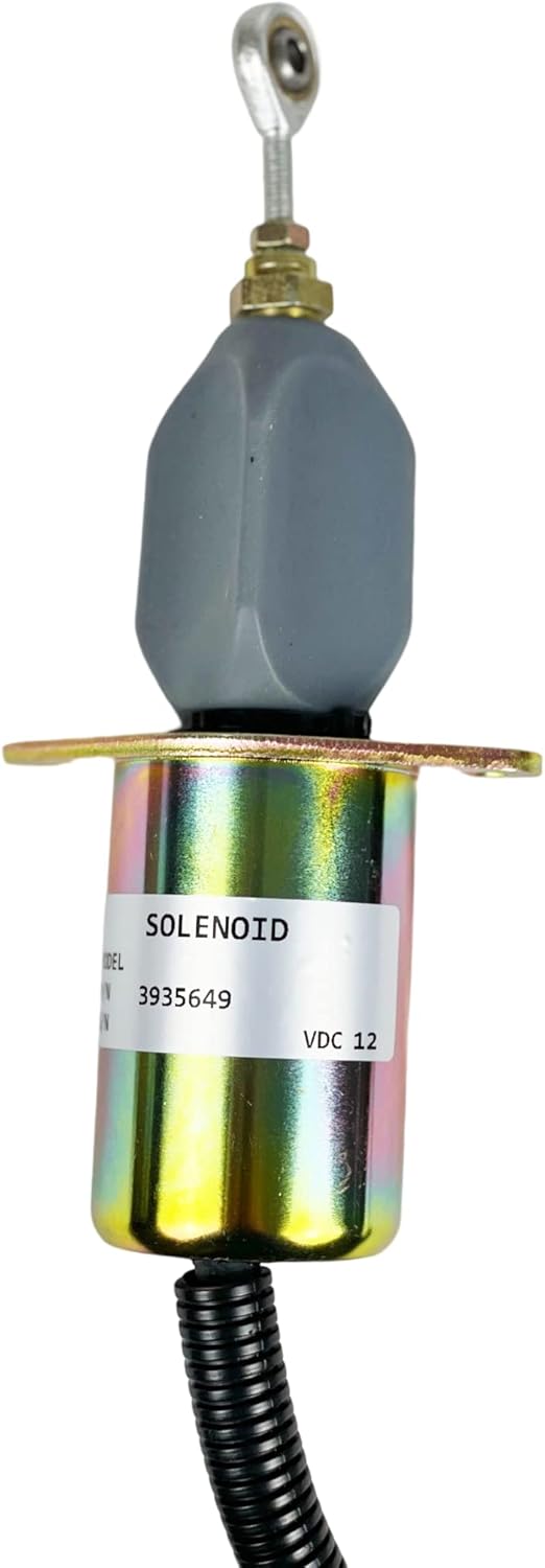 3935649 New 12V Fuel Shut Off Solenoid Valve fit for Cummins 5.9L 8.3L Engines 4B 6B 6C Diesel Engine SA-4764-12