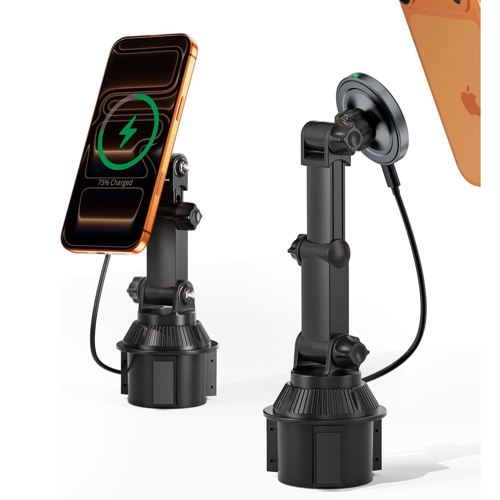OHLPRO for MagSafe Cup Holder Car Mount Charger for iPhone 17, 15W Fast Charging Magnetic Cupholder Phone Mount, Compatible with iPhone 16 15 14 13 12 Series, for Kids Road Trip Essentials