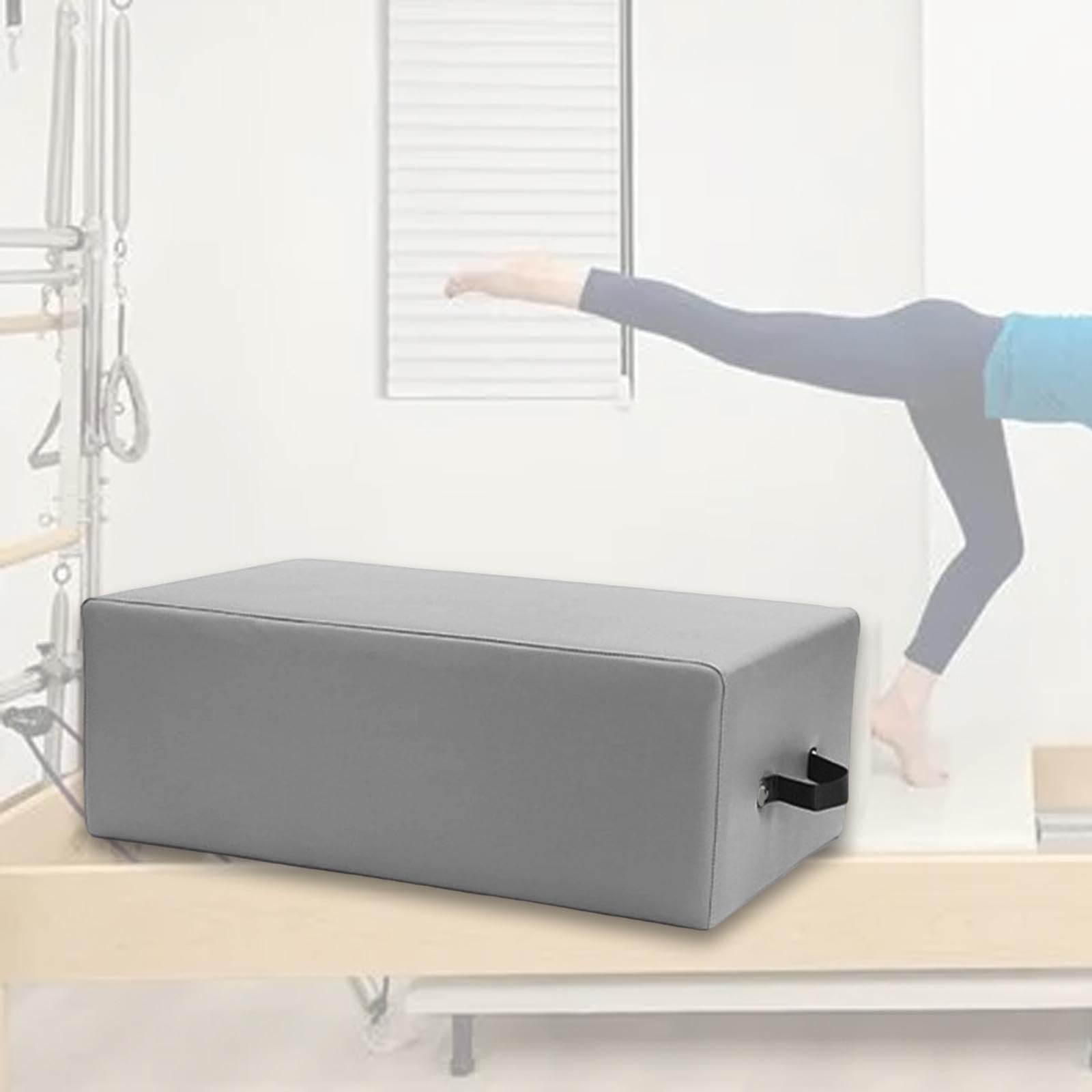 Pilates Reformer Box avec poignée – Accessoire d'entraînement pour équilibre et étirements adultes
