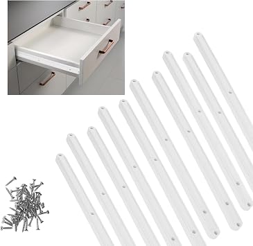 SANTUO 10Pcs 300mm Plastic Drawer Runners with Screws, Soft-Close Drawer Slides and Replacement, Heavy Duty Draw Runners Set for Kitchen Cupboard, Wardrobe, Desk Drawer Repair Thickness 13mm