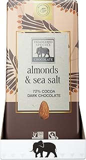 Endangered Species Dark Chocolate Bar w/Sea Salt & Almonds (72% cocoa)