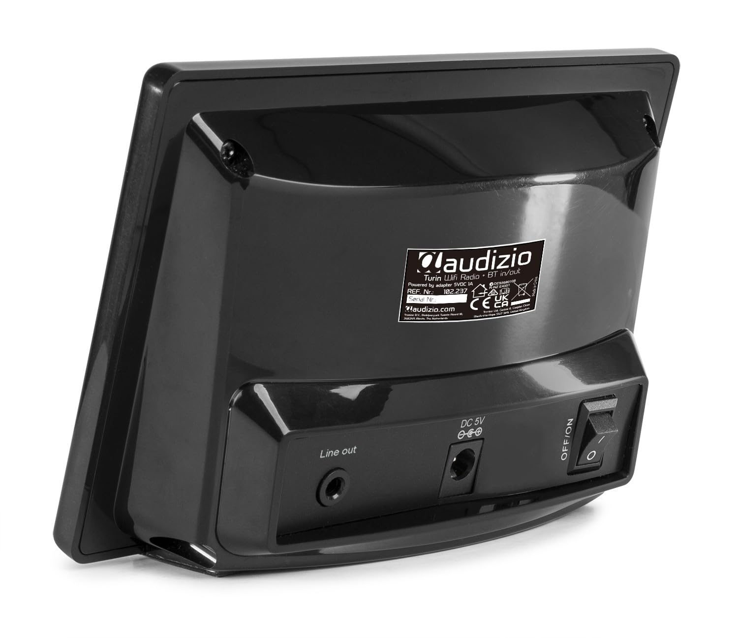 Audizio Turin Tuner Radio Internet WiFi avec Sortie BT sans Fil - Adaptateur Hi-FI pour Écouter la Radio sur Enceintes ou Casque BT - Radio Internet Maison Compacte