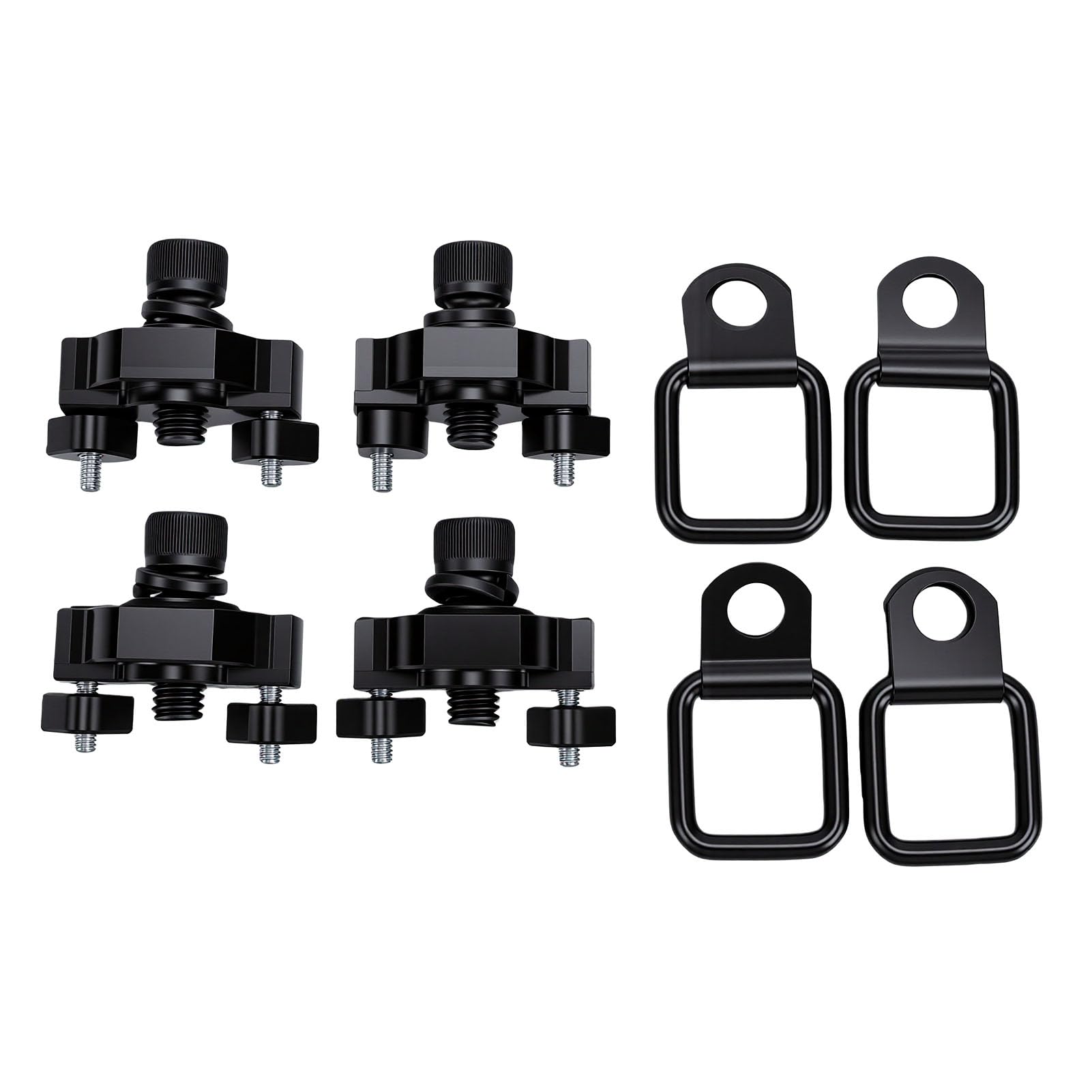 Kotwy do Mocowania ATV UTV, 4 Sztuki, Aluminium 6061 T6, Bez | Zestaw Kotwicy ładunkowej UTV, Aluminium 6061 T6, Bez Konieczności Wiercenia, Mocowanie do Quada, Pasy Mocujące, Transport