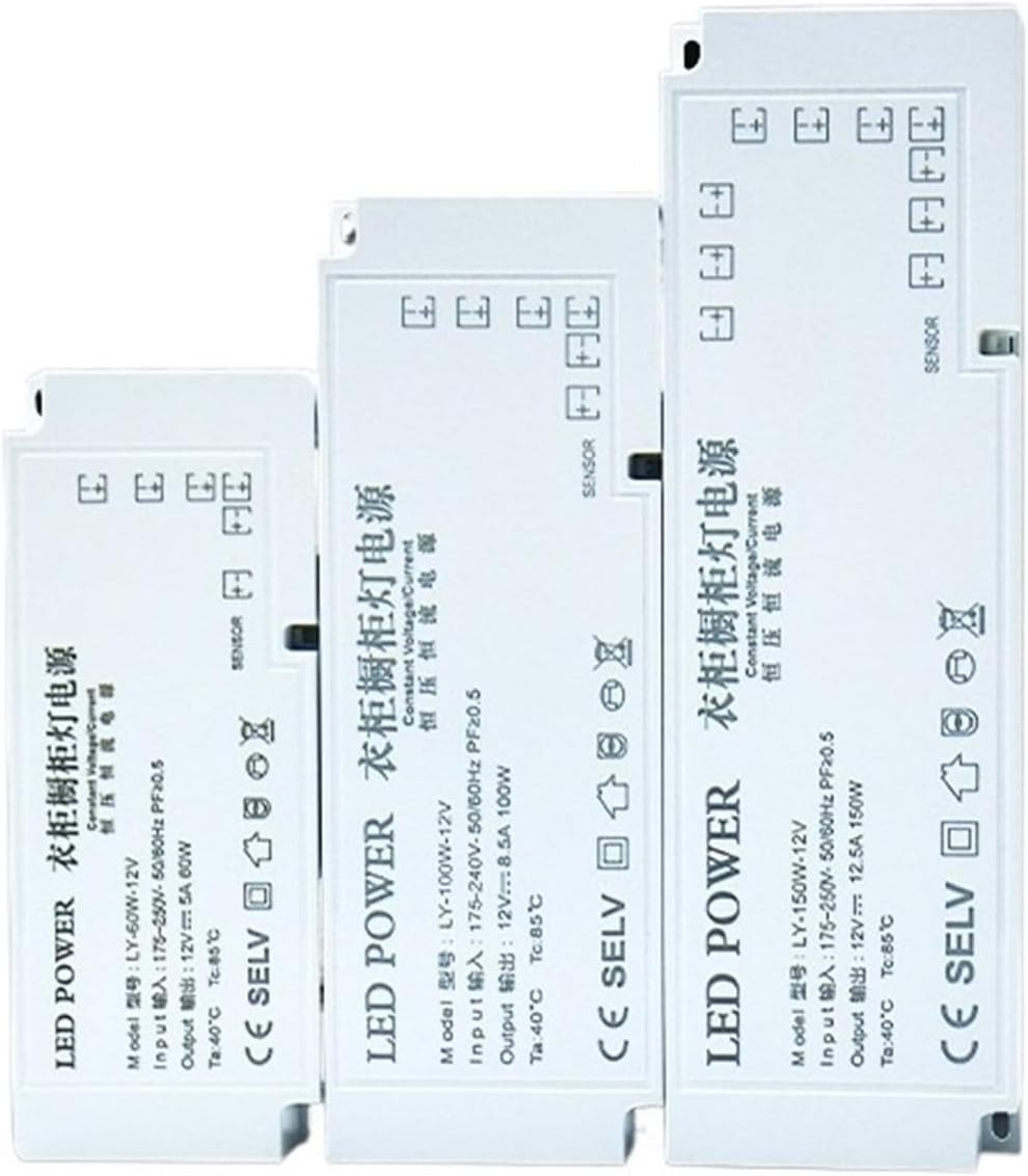 Interface lamp with Induction Switch 24v Wardrobe Wine Cabinet lamp LED Ultra-Thin Wardrobe Cabinet lamp Dedicated Power Supply 12V(24v 150w)