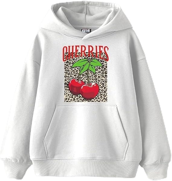 Cherries Leopard Baskılı Oversize Unisex Siyah