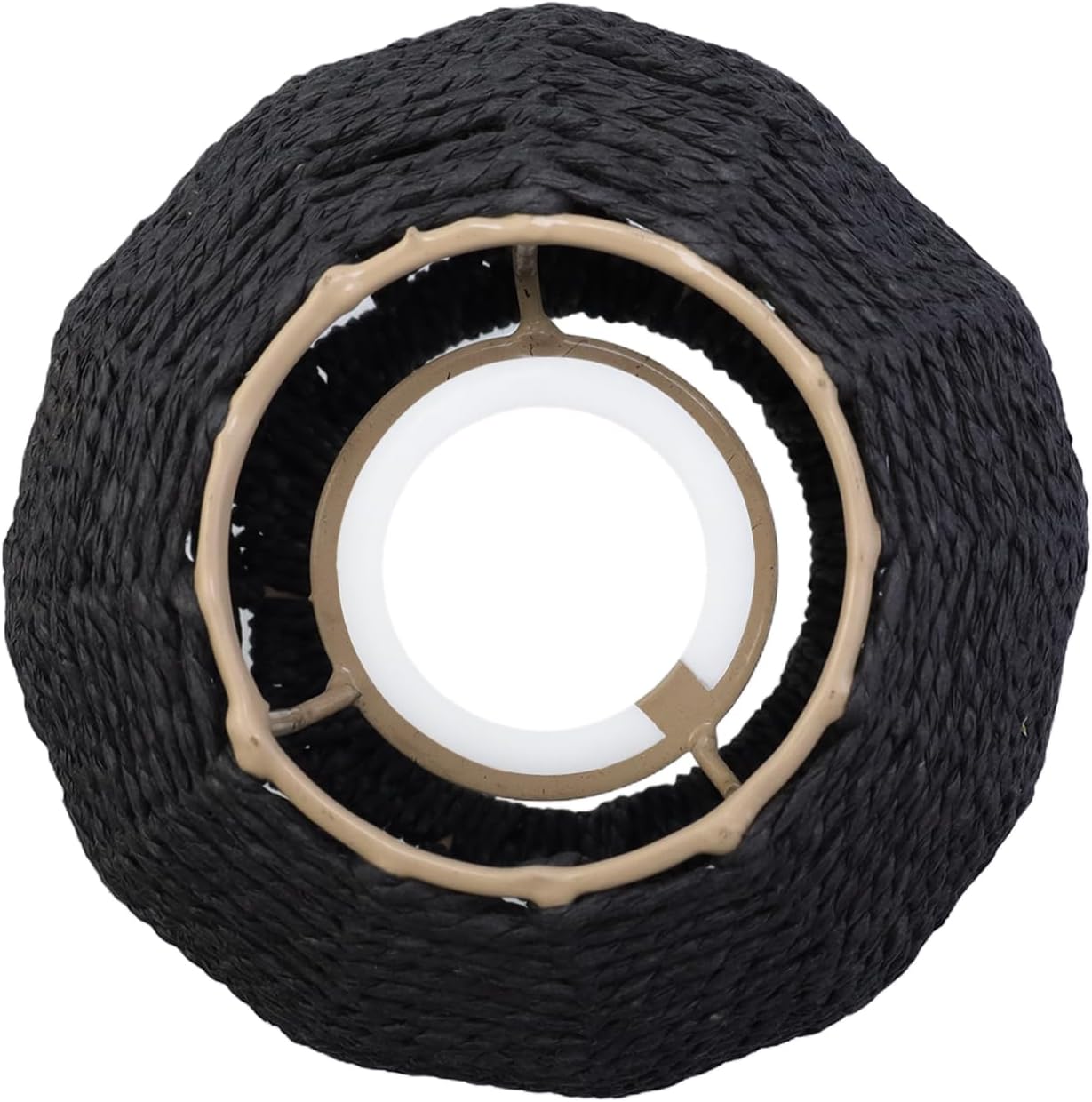 Wealrit Woven Rattan Pendant Lamp Shade Chandelier Lampshade 5.9" x 5.5" Light Fixture Shade for Home Decoration(Black)