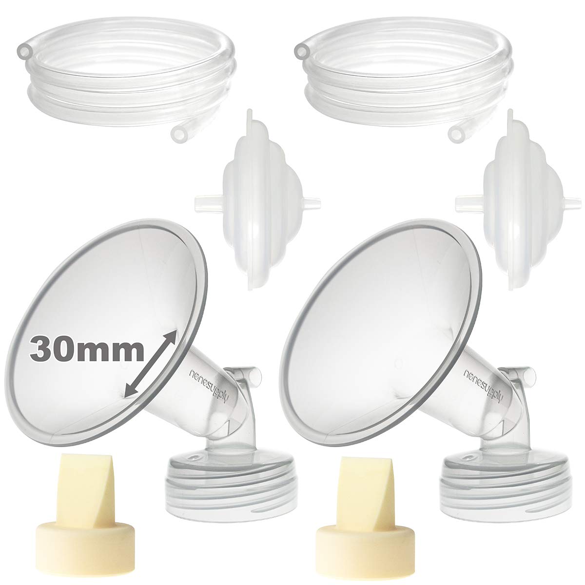 Nenesupply 30mm Pump Parts Compatible with Spectra S2 Spectra S1 9 Plus Breastpump Replace Spectra Pump Parts Replace Spectra S1 Accessories Spectra Flange Spectra Duckbill Valves Backflow Protector