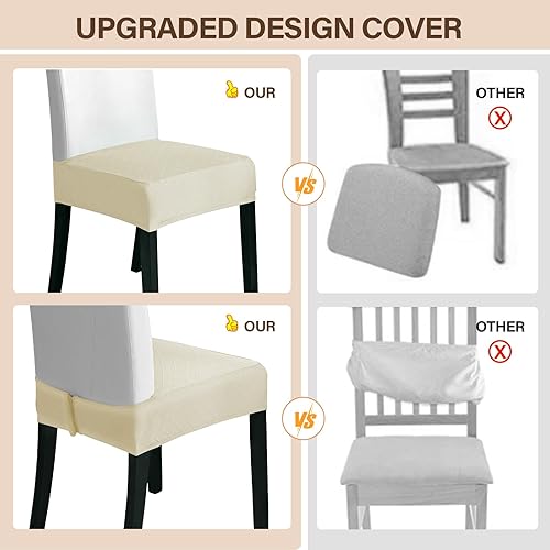 Miniatura 3 de CZL Juego de 6 fundas de asiento para sillas de comedor con reposabrazos, con cremallera mejorada, repelente al agua, fundas de asiento elásticas de