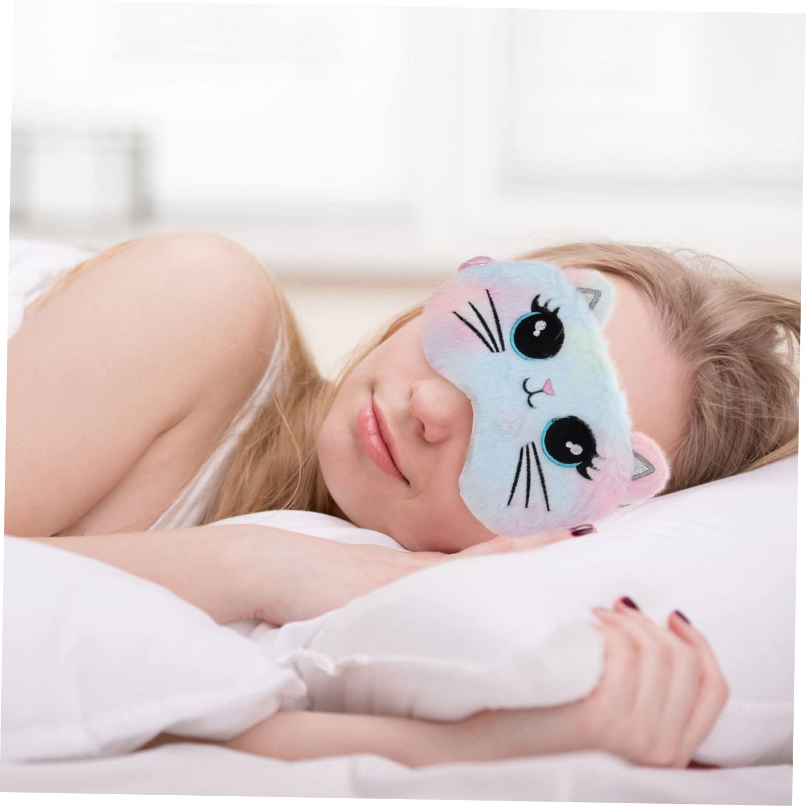 12stücke Augenmaske Für Erholsamen Schlaf Atmungsaktive Elastische Schlafmaske Für Erwachsene Lichtblockierende Augenbinde Im Niedlichen Katzen-design