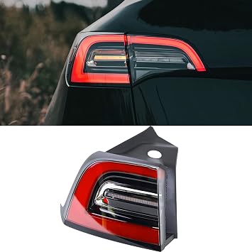 4-PIN Left Tail Light Assembly Compatible With 2019-2024 Tesla Model Y Rear Driver Side Brake Outer LED Tail Lamp Replaces# 1502086-00-D
