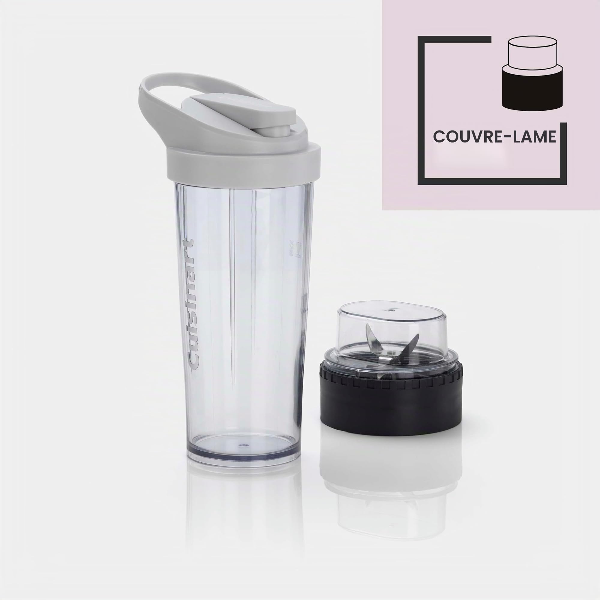 Cuisinart Blender sans fil 450 ml Bouteille de smoothie portable, broyeur à glace, frappe, milkshakes rechargeable par USB, tasse à mélanger portable sans BPA avec couvercle inclus
