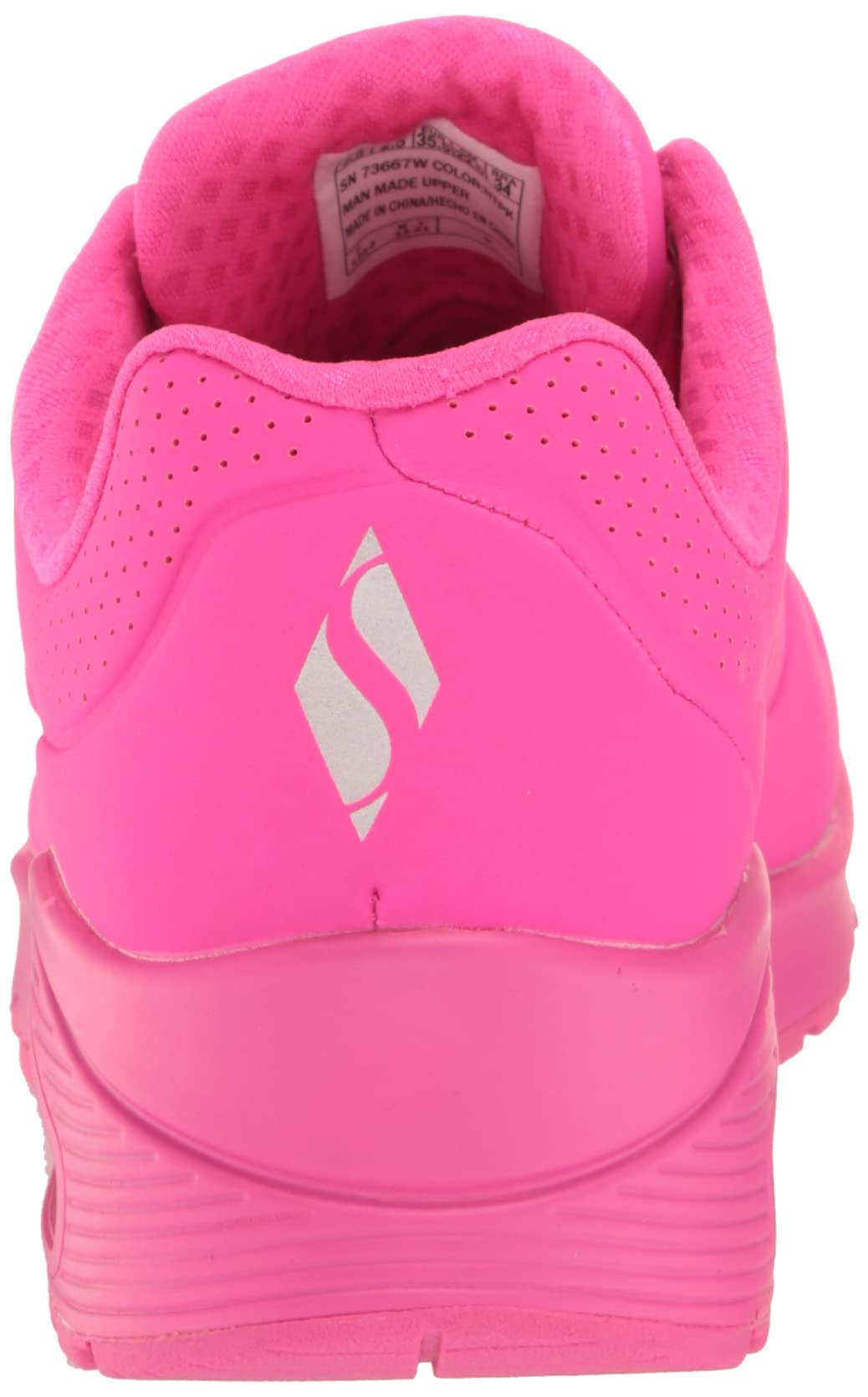 Skechers womens Skecher Street Women's Uno - Night Shades Sneaker, Pink Hot Pink Durabuck Htpk, 7 US