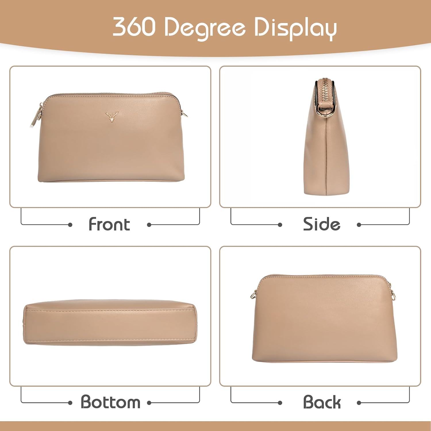 Crossbody Bag for Women, Vegan Leather Women Crossbody Purse Small Shoulder Handbags, Ladies Wristlet Clutch - Image 3