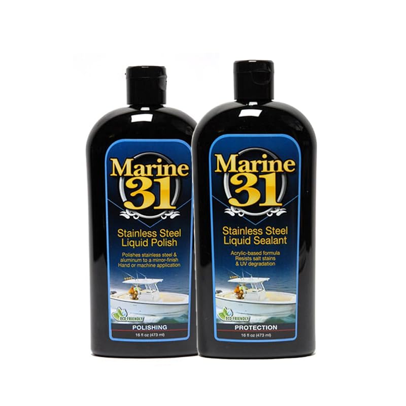 Kit Marine 31 de Polidor e Selante para Aço Inoxidável, Alumínio e Cromo M31-SSKIT-1