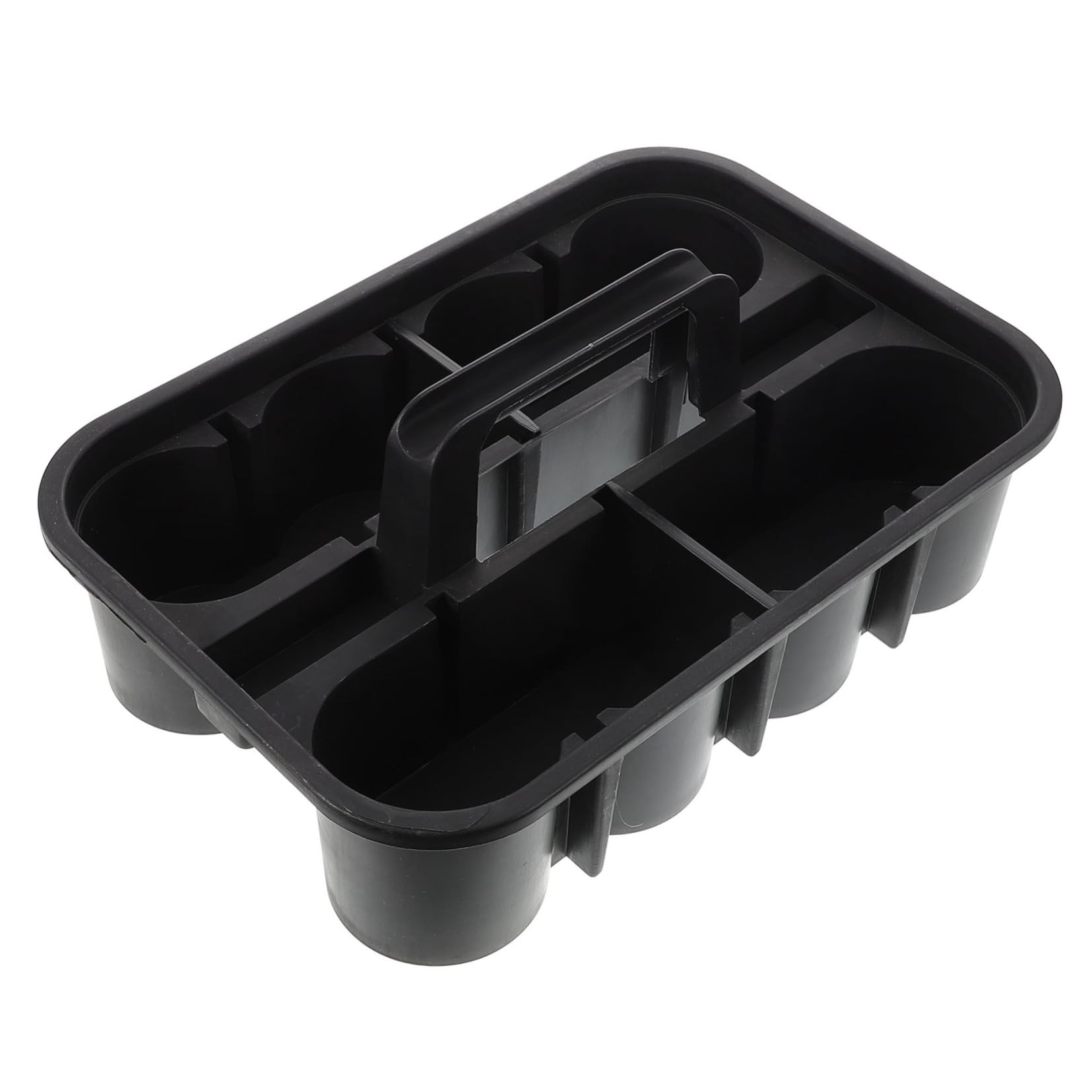 Panier de rangement plastique avec poignée et organisateur divisé pour outils de nettoyage