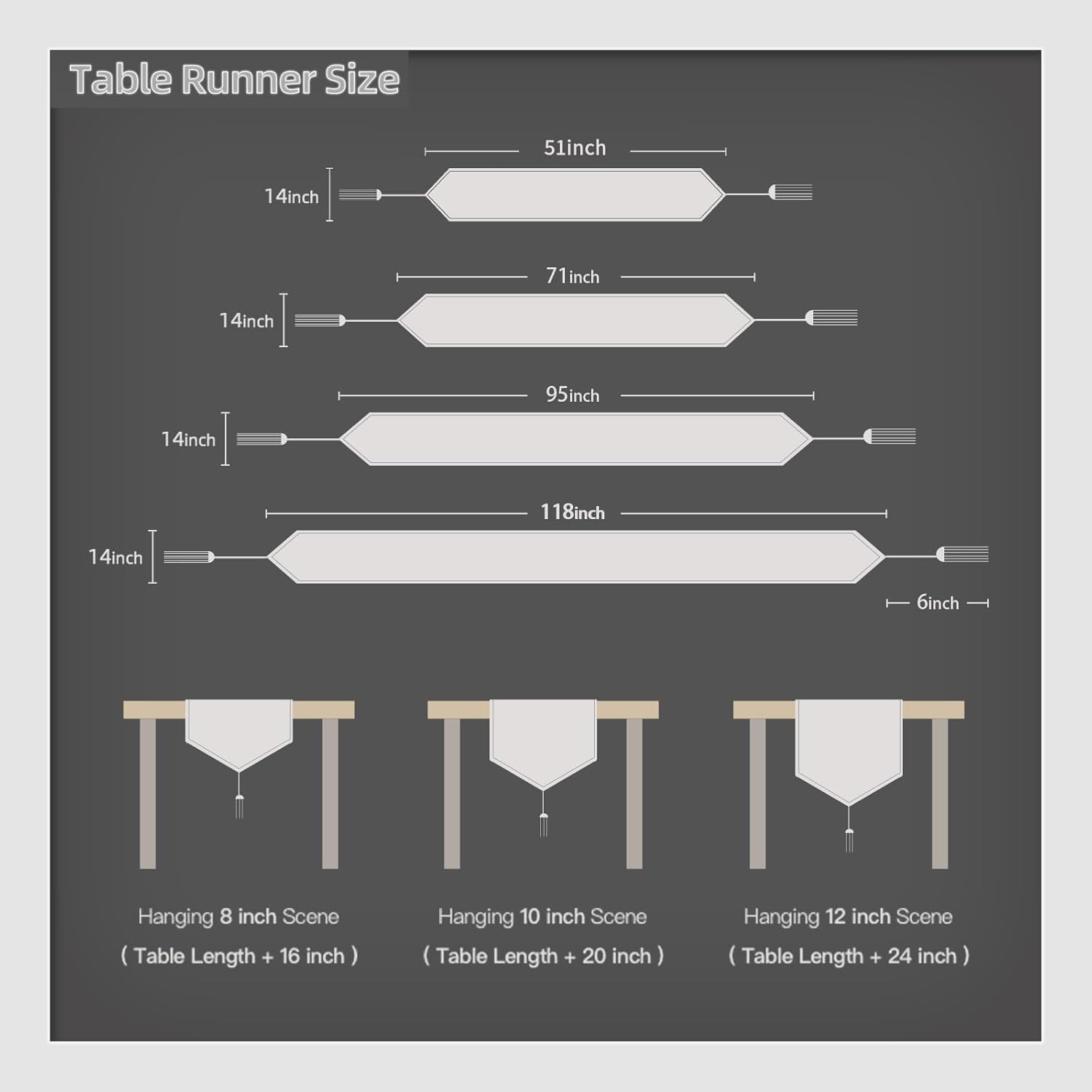 Faux Linen Red Table Runner with Tassels 14x95 Inch Dresser Scarf Rustic Farmhouse Valentine's Day Table Runners for Dining Table Party Home Bedroom Decoration