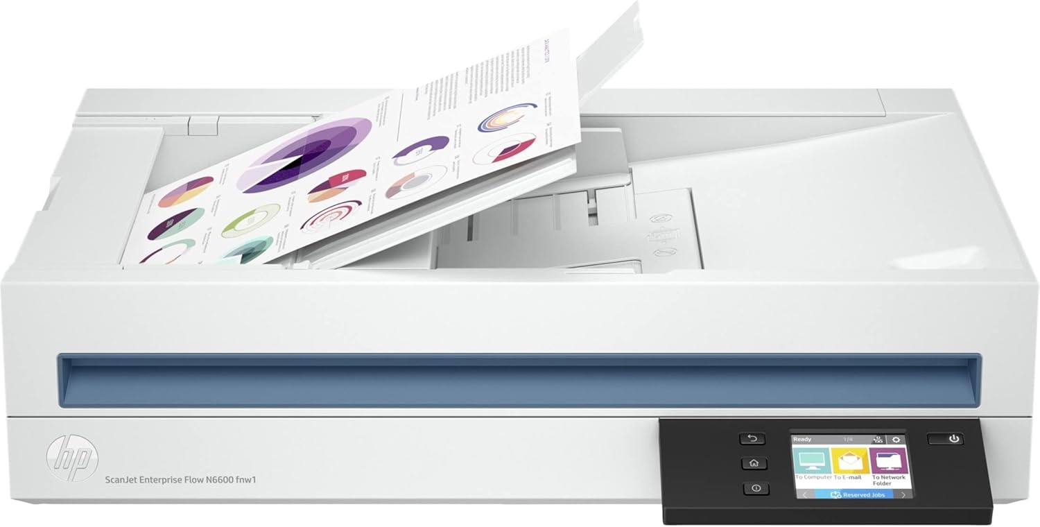 HP Scanjet Enterprise Flow N6600 fnw1 Flatbed/ADF Scanner - 1200 dpi Optical