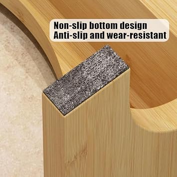 Squatting Toilet Stool, Bamboo Toilet Pedal Stool, Small Portable Bathroom Stool with Anti-slip Pads Used to Relieve Bowel Movement Discomfort Toilet Squatting(Tea wood colour)