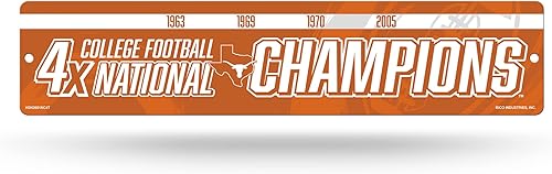 Miniatura 43 de NCAA Rico Industries Placa de calle de plástico Placa de calle de plástico de 4" x 16" Color del equipo,Alternativo,Champ,man