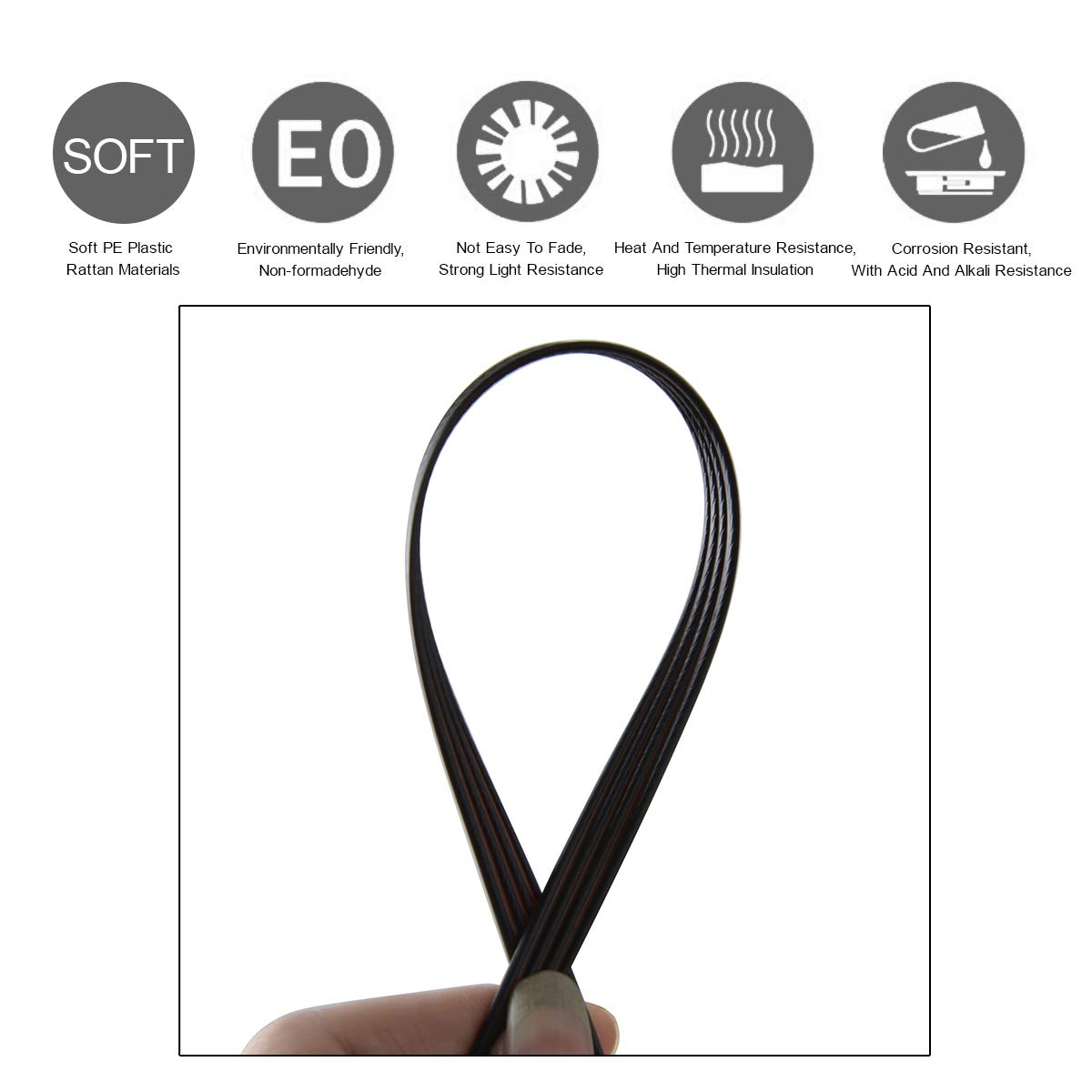 YebiO 500G (70M) Gradientowe Płaskie Tkanie Rattanu, Szerokość 8Mm Syntetyczny Rattan Naprawa Dzianina Materiał Plastikowy Rattan Dla Majsterkowiczów Handmadeniture Krzesło Kosz Stołowy/02 Coffe