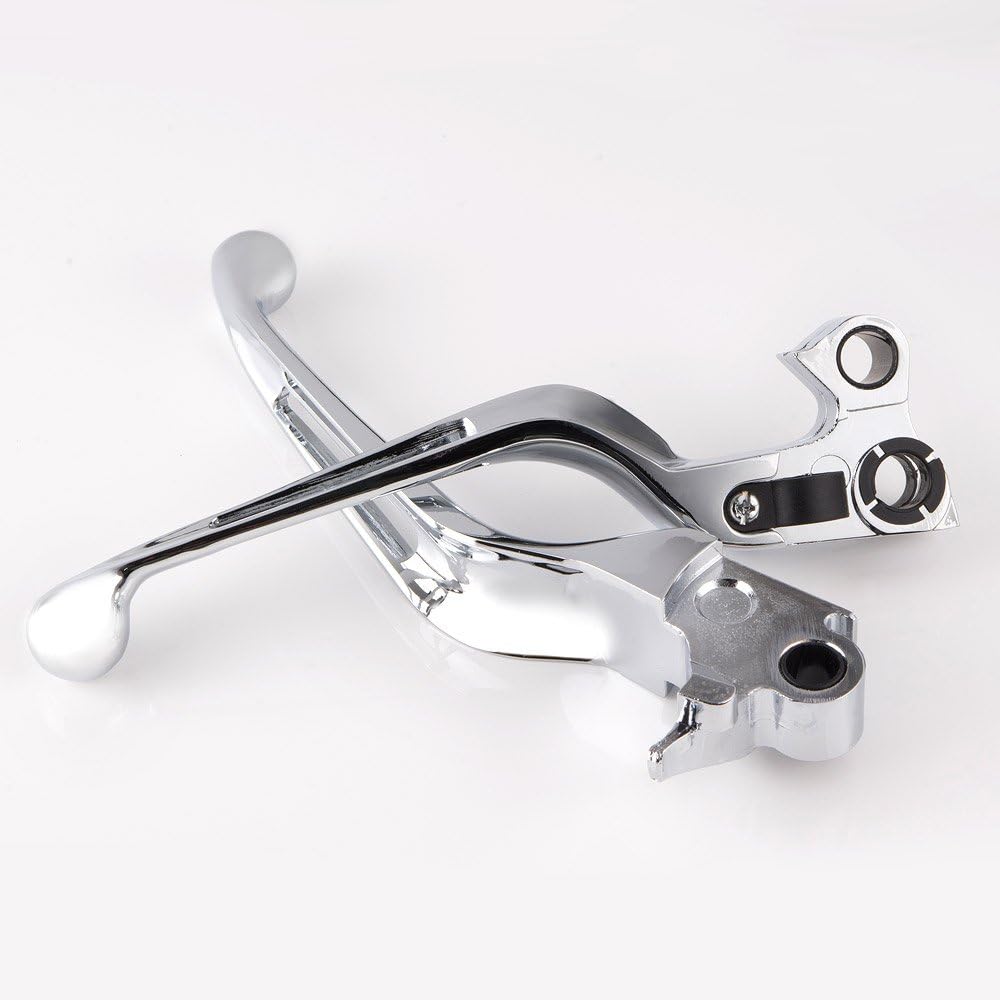 KiWAV Slotted Cut Ergonomic Hand Control Levers Chrome Compatible for Harley OEM #45075-07, 45459-07