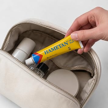 Hametan Cream 30g with Hamamelis Virginiana (Witch Hazel) 5.35% for Gentle Skin Care and Moisture Support, Yellow