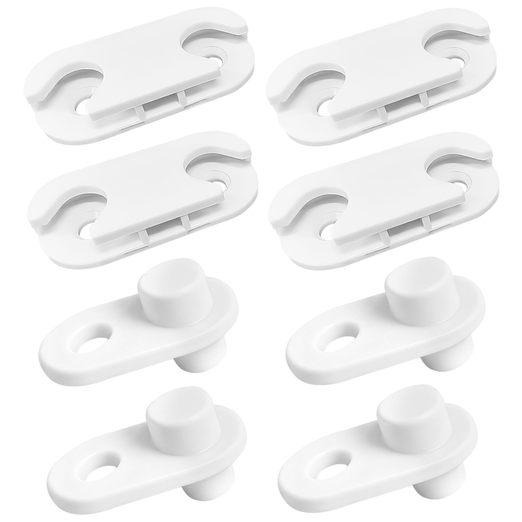Hinges & Door Stops Replacement for IKEA HEMNES/Ställ Shoe Cabinet Doors - Compatible with Part #110364 & #116713 (110364 Hinges + 116713 Stops - 4 Sets (4+4))