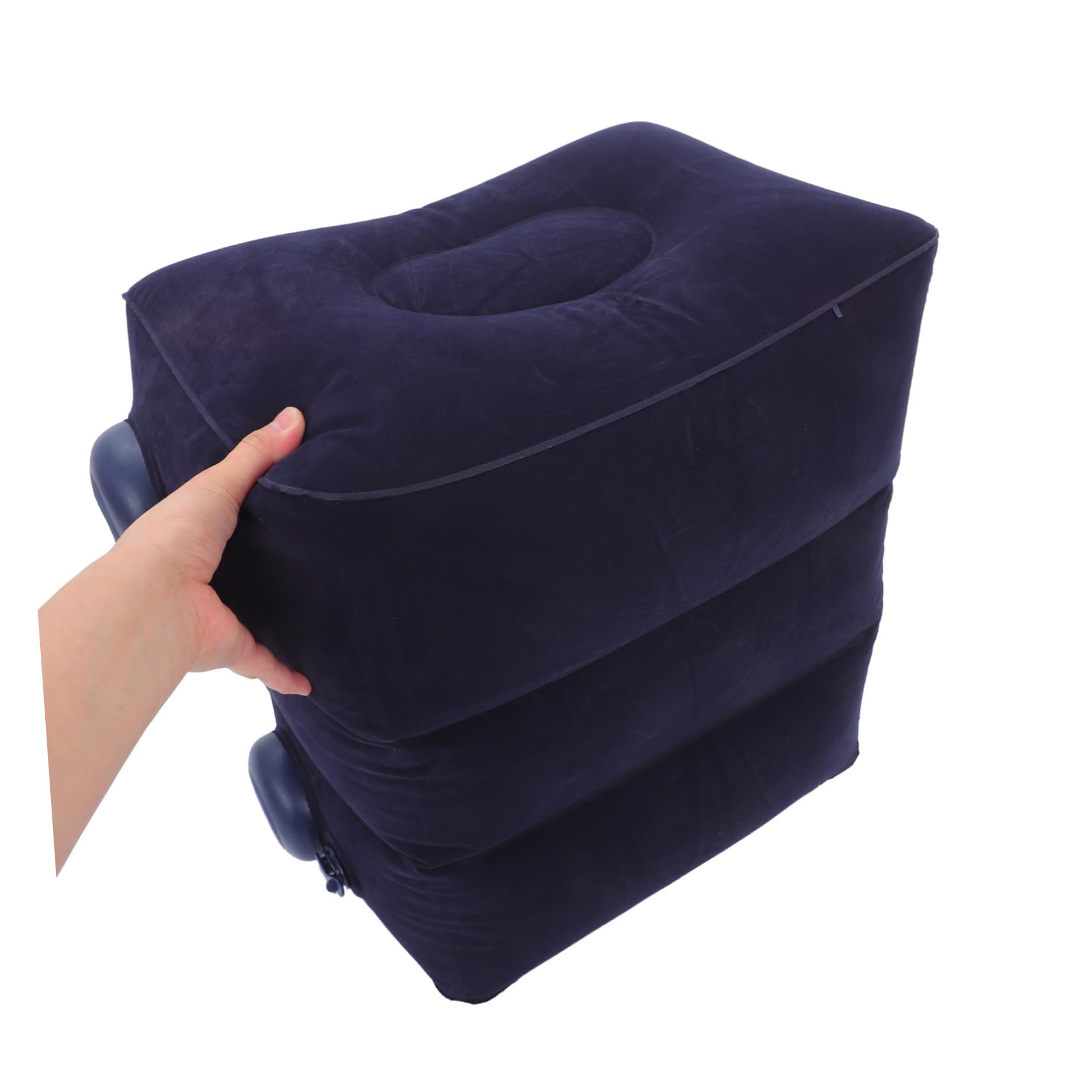 Reposapiés Inflable Ajustable de PVC Flocado para Avión y Hogar