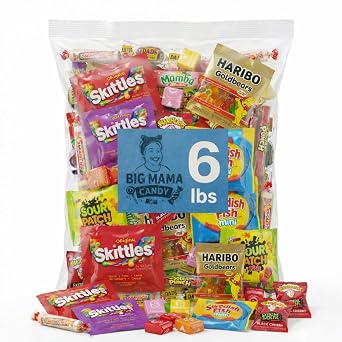 Big Mama Gummy Candy Bulk Assorted Individually Wrapped 12 lbs | Individually wrapped gummy, sour and chewy pieces for parades, concessions, offices and large events