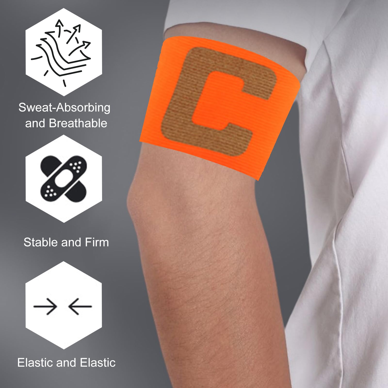 Fascia Da Capitano Calcio KARELLS - Regolabile Con Velcro, Lettera C - Foto 5