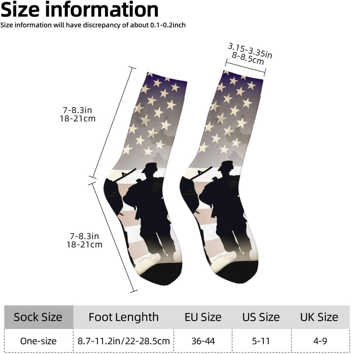 Armed Forces Day American Pattern Crew Socks for Men Women Moisture Wicking Cushion Athletic Sock Casual Novelty Socks Gift