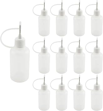 Tegg Precision Tip Applicator Bottle 12PCS 30ml Empty Needle Tip Glue Bottles for DIY Craft