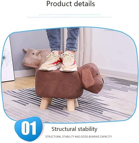 Miniatura 3 de Bonitos reposapiés de animales, reposapiés otomano con cojín acolchado suave y pies antideslizantes, puf para niños y adultos para dormitorio, sala