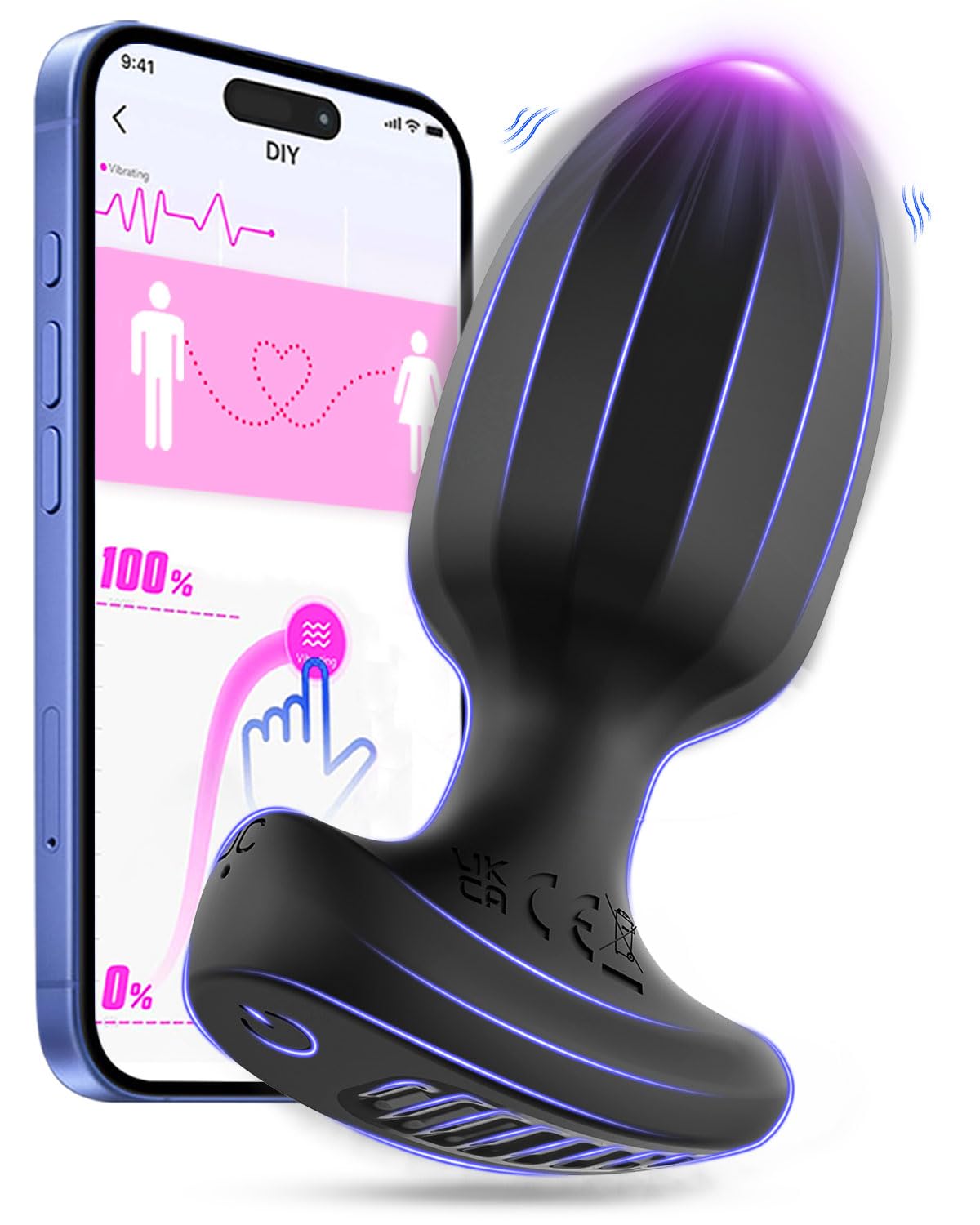 Vibrating Prostate Massager Butt Plug with APP Control Waterproof Personal P Spot Anal Vibrator Hands Free Play Rechargeable