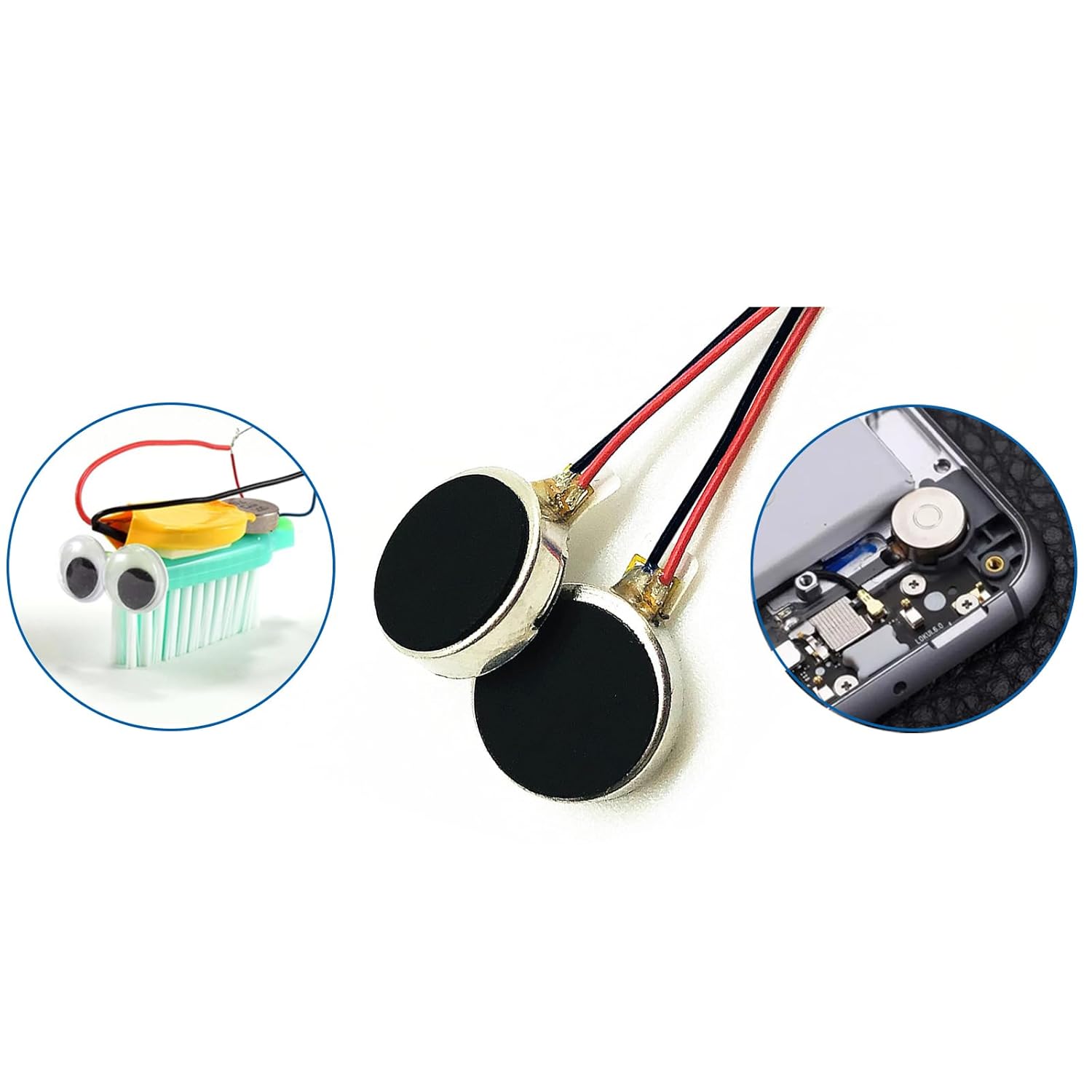 20PCS Vibration Motor DC3V 12000rpm Mini Vibration Motor Vibrating Motors for Projects Electronic Device Repair Single Board Computers Project Classroom Project Bristle Bots Cable 2in